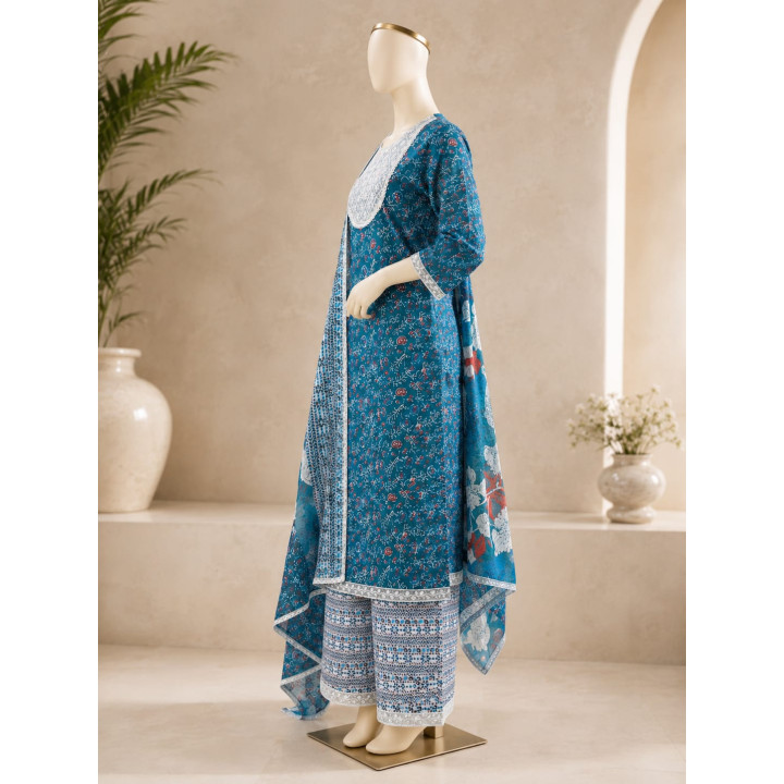 Elegant Blue Printed Salwar Set