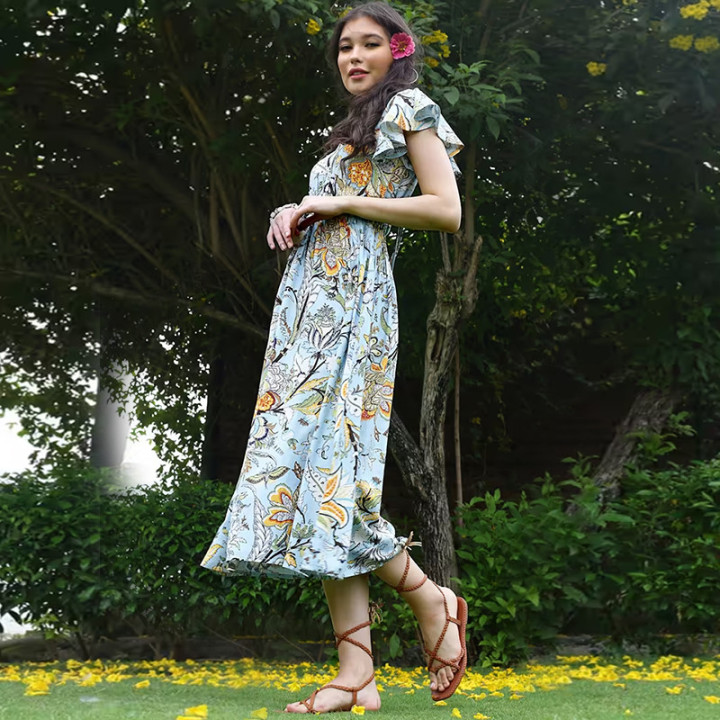 Women's fit & flare floral dress